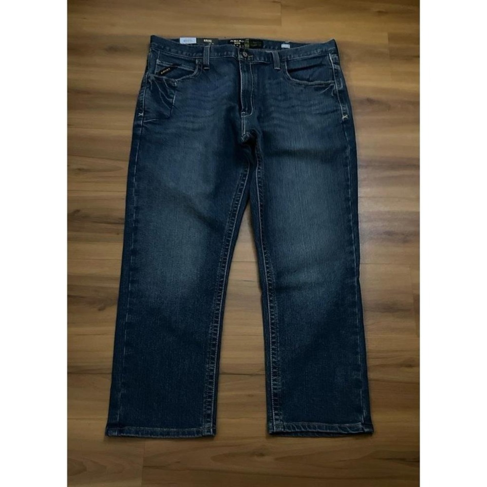 Mens NWT Ariat ReBar M5 2X Dura Stretch Straight Fit Leg Jeans - Picture 2 of 6